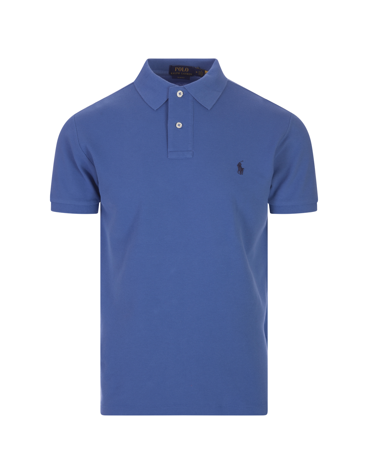 Blue Pique Polo Shirt With Pony - RALPH LAUREN - Russocapri